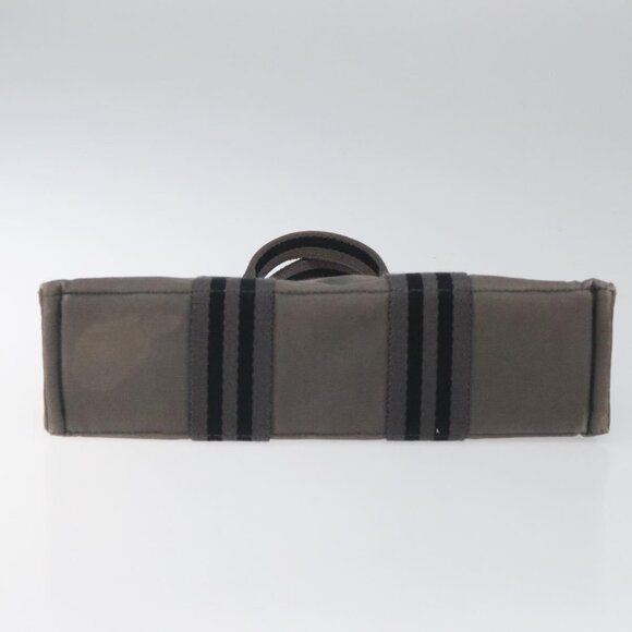 HERMES Fourre Tout PM Hand Bag Canvas Gray Auth ti2740 - Picture 7 of 14